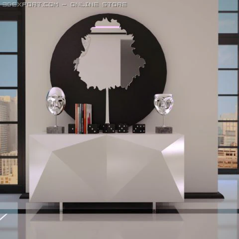case console origami table 3D Model .c4d .max .obj .3ds .fbx .stl .blend 