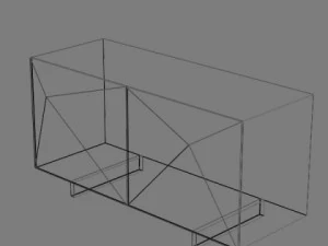 case console origami table 3D Model