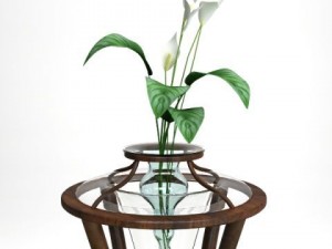 round bench with flowers 3D Модель