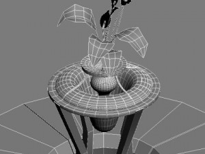 round bench with flowers 3D Модель