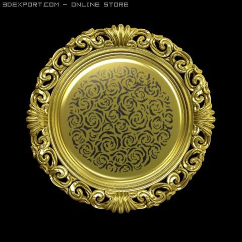 decorative gold plate pino vismara 3D Model .c4d .max .obj .3ds .fbx .stl .blend