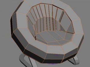 contemporary round chair Model 3D