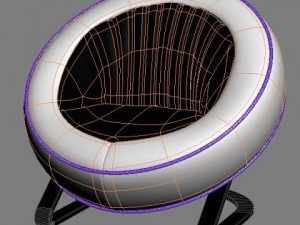 contemporary round chair Model 3D