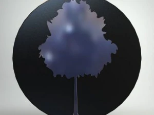 磨砂树形设计圆形壁镜 3D 模型