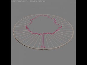 round wall mirror with frosted tree design 3D 모델