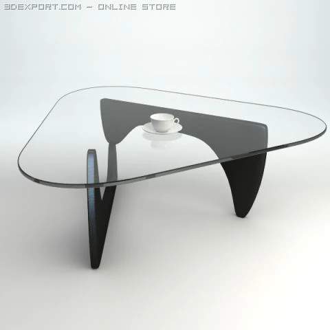 coffee table with cup and saucer 3D Model .c4d .max .obj .3ds .fbx .stl .blend