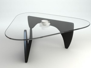 coffee table with cup and saucer Modelo 3D