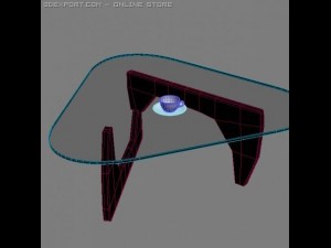 coffee table with cup and saucer 3Dモデル