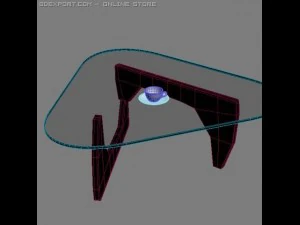 coffee table with cup and saucer 3D Model