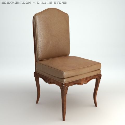 traditional side chair 3D Модель .c4d .max .obj .3ds .fbx .stl .blend