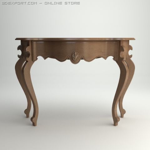 wooden console table 3D मॉडल .c4d .max .obj .3ds .fbx .stl .blend 