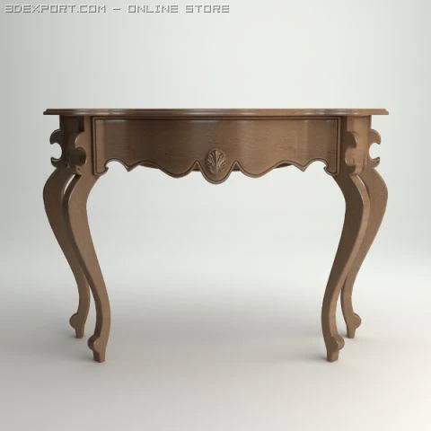 wooden console table 3D Model .c4d .max .obj .3ds .fbx .stl .blend