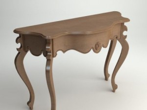 wooden console table 3D मॉडल