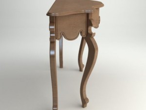 wooden console table 3D मॉडल
