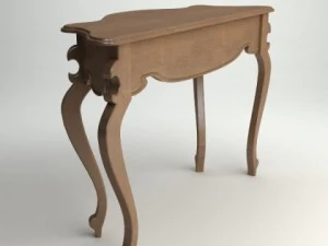 wooden console table 3D Model