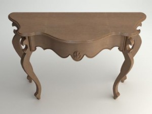 wooden console table 3D मॉडल
