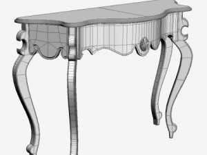 wooden console table 3D मॉडल
