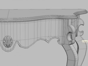 wooden console table 3D मॉडल