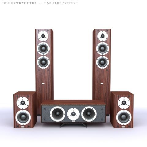 audio equipment set 3D Model .c4d .max .obj .3ds .fbx .stl .blend 