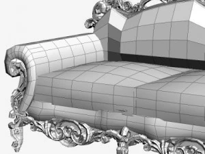 ornate baroque sofa 3D Model