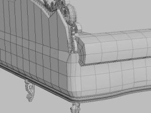ornate baroque sofa 3D Model