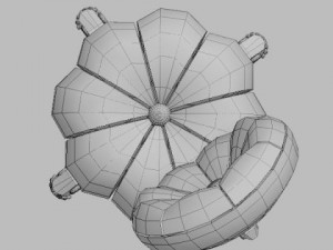 baroque red velvet chair Model 3D
