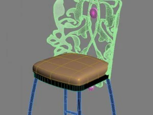 ornate bar stool 3D Model