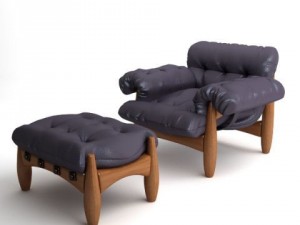 armchair  ottoman mole by classicon 3D Model