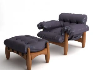 armchair  ottoman mole by classicon 3D Model