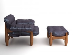 armchair  ottoman mole by classicon 3D Model