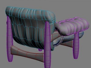 armchair  ottoman mole by classicon 3D Model