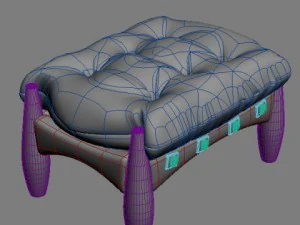 armchair  ottoman mole by classicon 3D Model