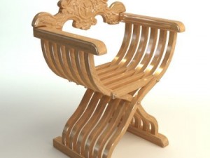savonarola x chair photorealistic Modelo 3D