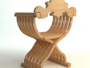 savonarola x chair photorealistic 3Dモデル