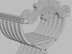 savonarola x chair photorealistic 3Dモデル