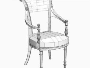 photorealistic antique armchair 3D Model