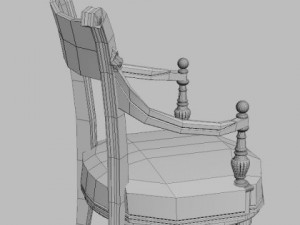 photorealistic antique armchair 3D Model