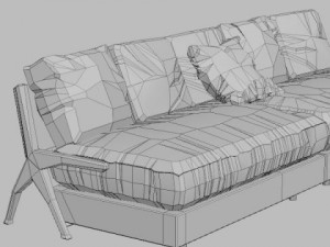 contemporary black leather sofa Modèle 3D