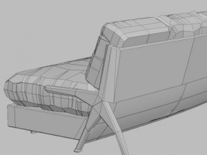 contemporary black leather sofa Modèle 3D