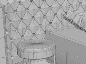 padded headboard bed Modelo 3D