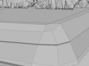 padded headboard bed 3D Model