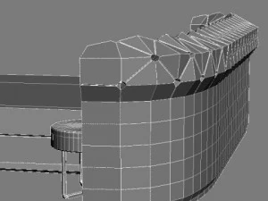 padded headboard bed 3D Model