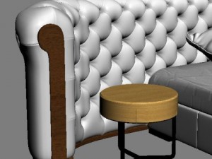 padded headboard bed Modelo 3D