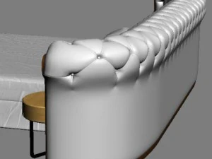 padded headboard bed 3D Model