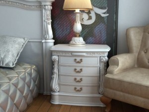 baroque nightstand curbstone 3D Model