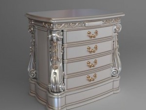 baroque nightstand curbstone 3D Model