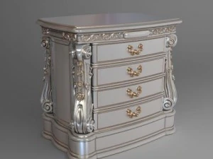 baroque nightstand curbstone 3D Model