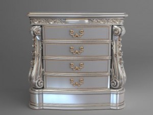 baroque nightstand curbstone 3D Model