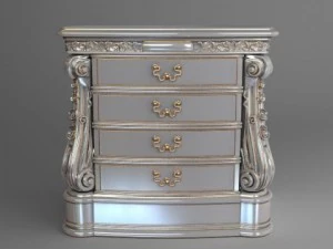 baroque nightstand curbstone 3D Model