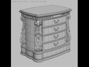 baroque nightstand curbstone 3D Model